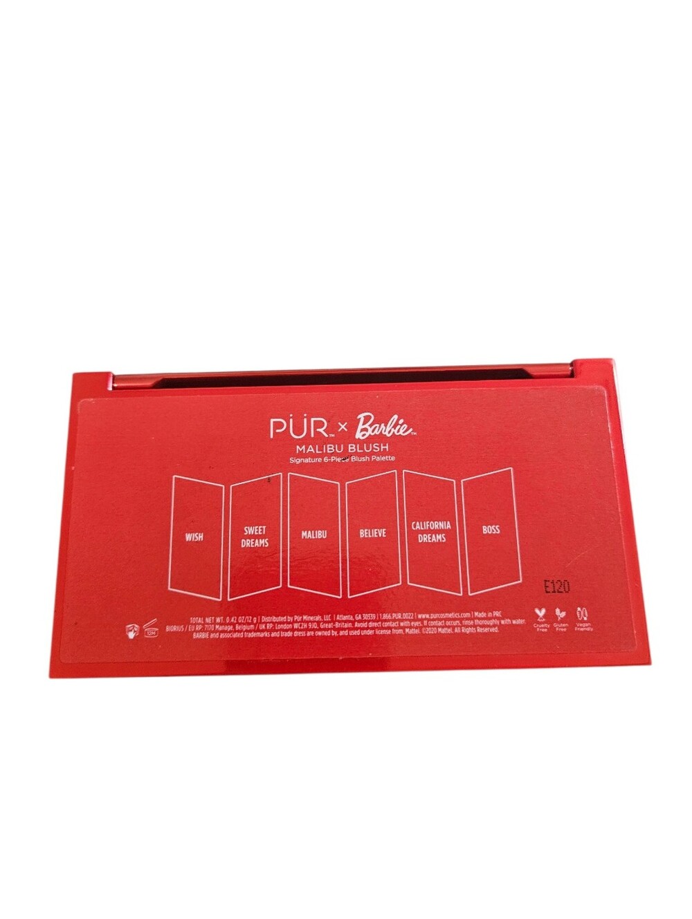 Pur X Barbie Malibu Blush Set 6 Colors Compact With Mirror GF vegan! - Picture 2 of 3